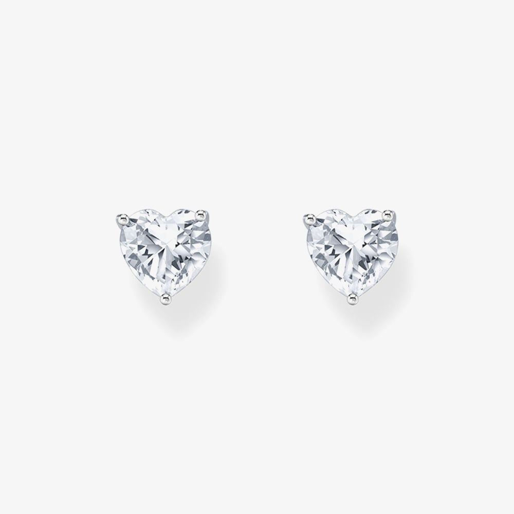 THOMAS SABO Sterling Silver Heart Zirconia Stud Earrings H2306-051-14
