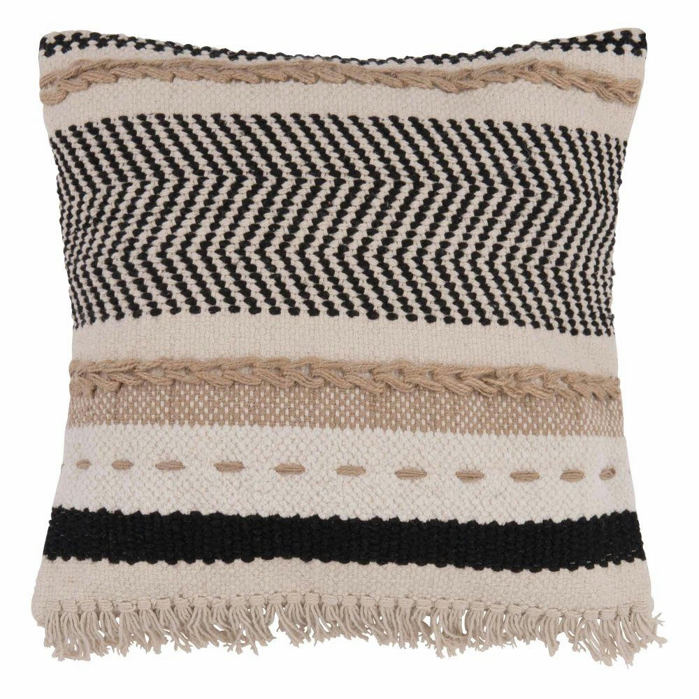 - Coussin en coton écru imprimé 45x45