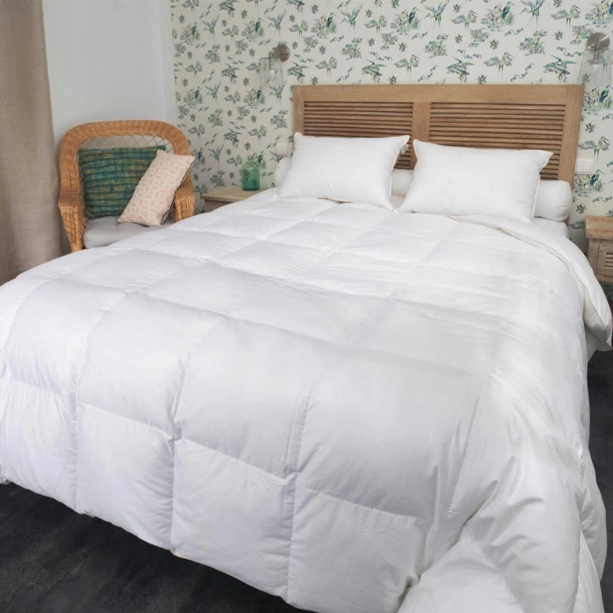 MI-SAISON - Couette naturelle tempérée duvet d’oie et coton bio 240x220 cm