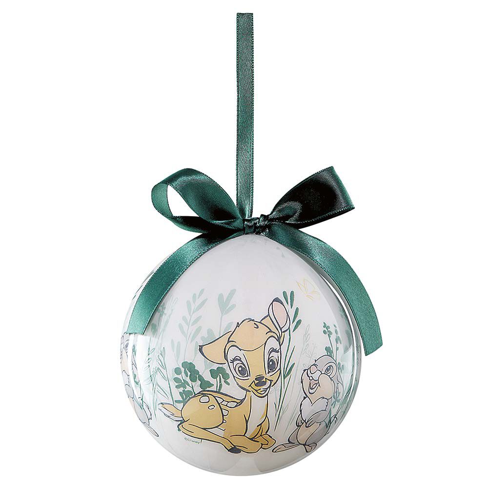 Boule de No&euml;l Disney Bambi blanche et verte