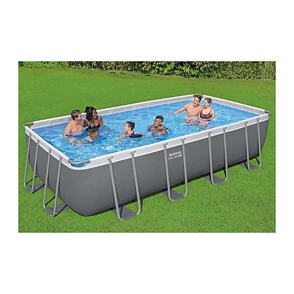 Bestway Piscine hors sol tubulaire rectangulaire Bestway Power Steel 549 x 274 x 122 cm gris