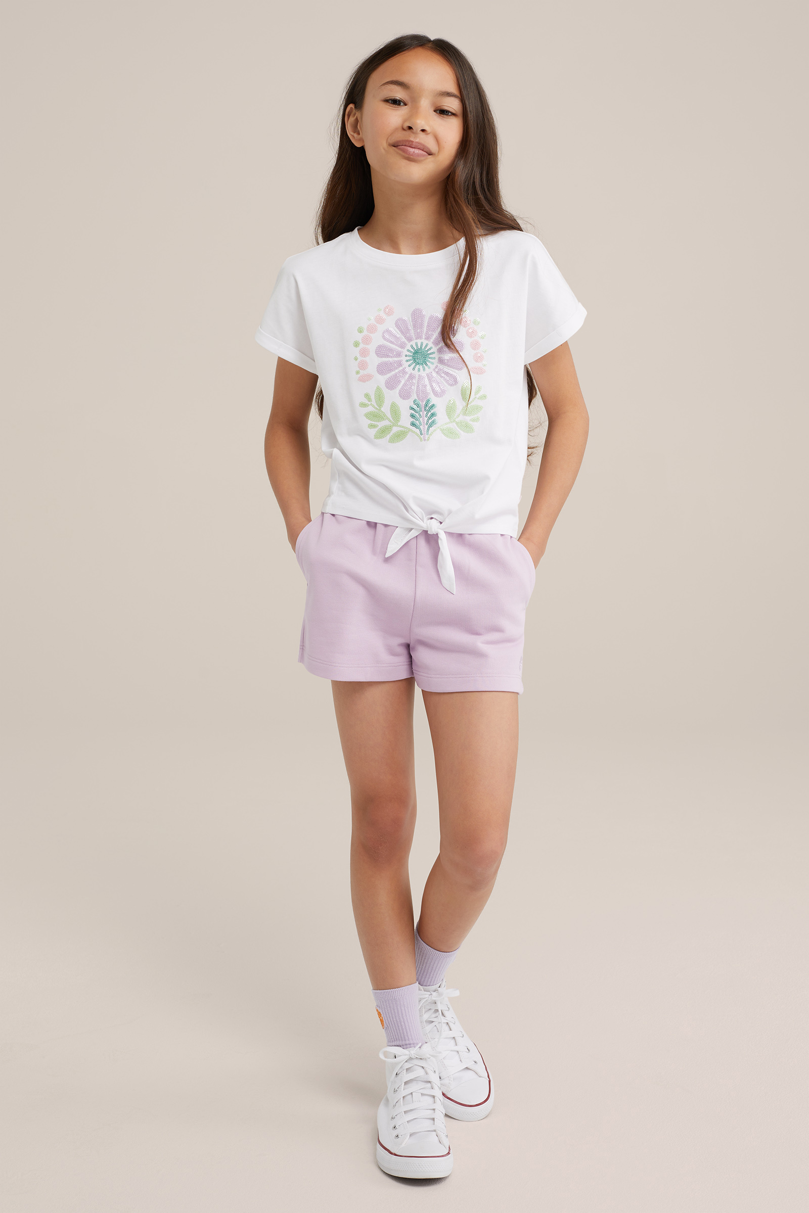 Meisjes sweatshort met embroidery