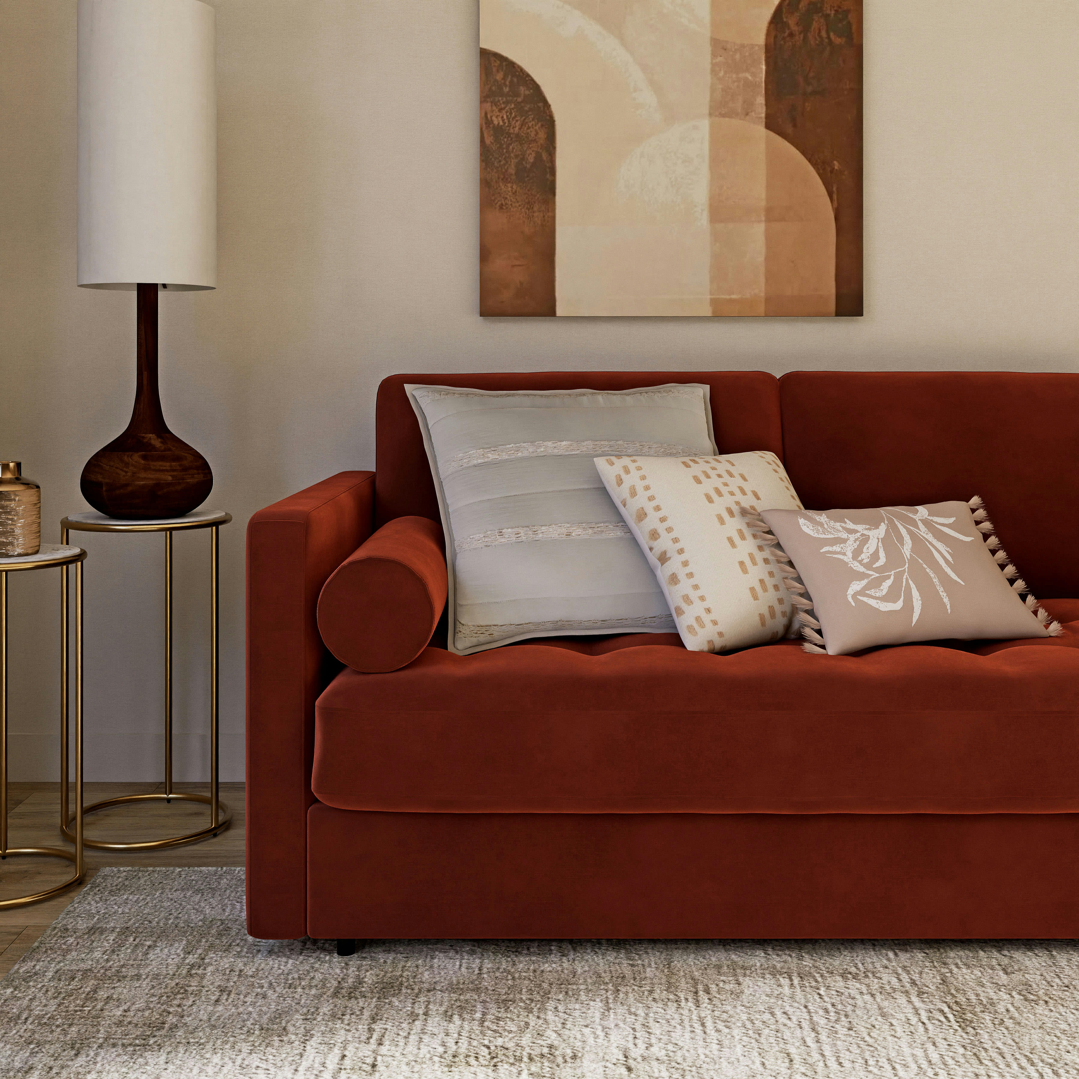 - Vase strié en grès doré H16