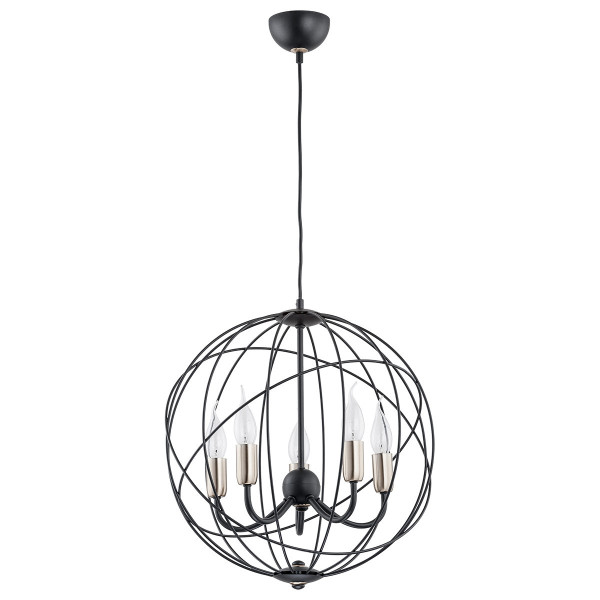 Lampa wisząca czarna-mosiądz NOSFERATU 5xE14x10W wym: 90x43x43 cm Alfa