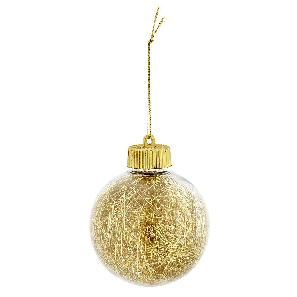 Boule de No&euml;l garnie de cheveux d'ange (4 modèles)