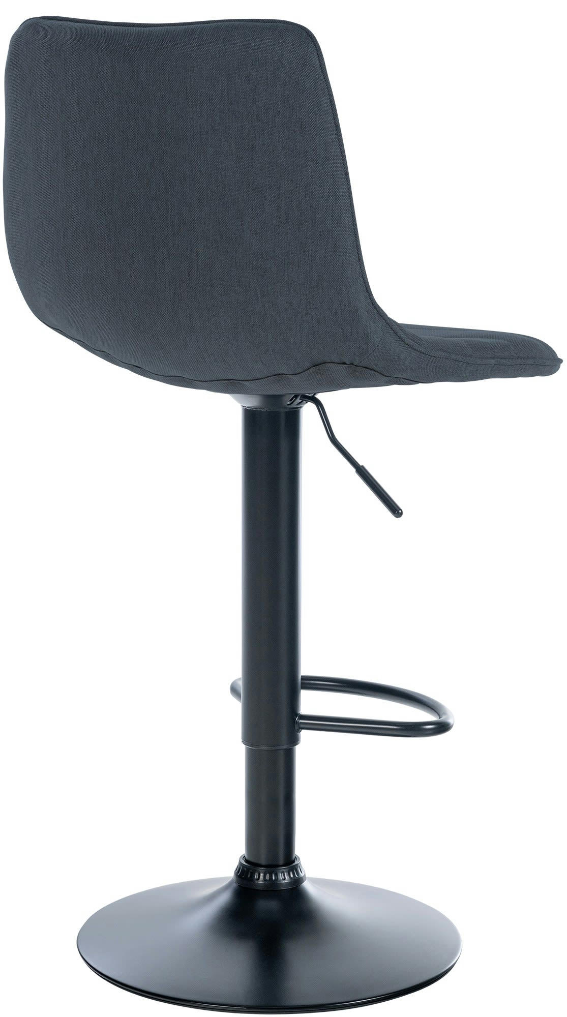 LEX - Tabouret de bar ajustable pivotant en tissu Gris foncé