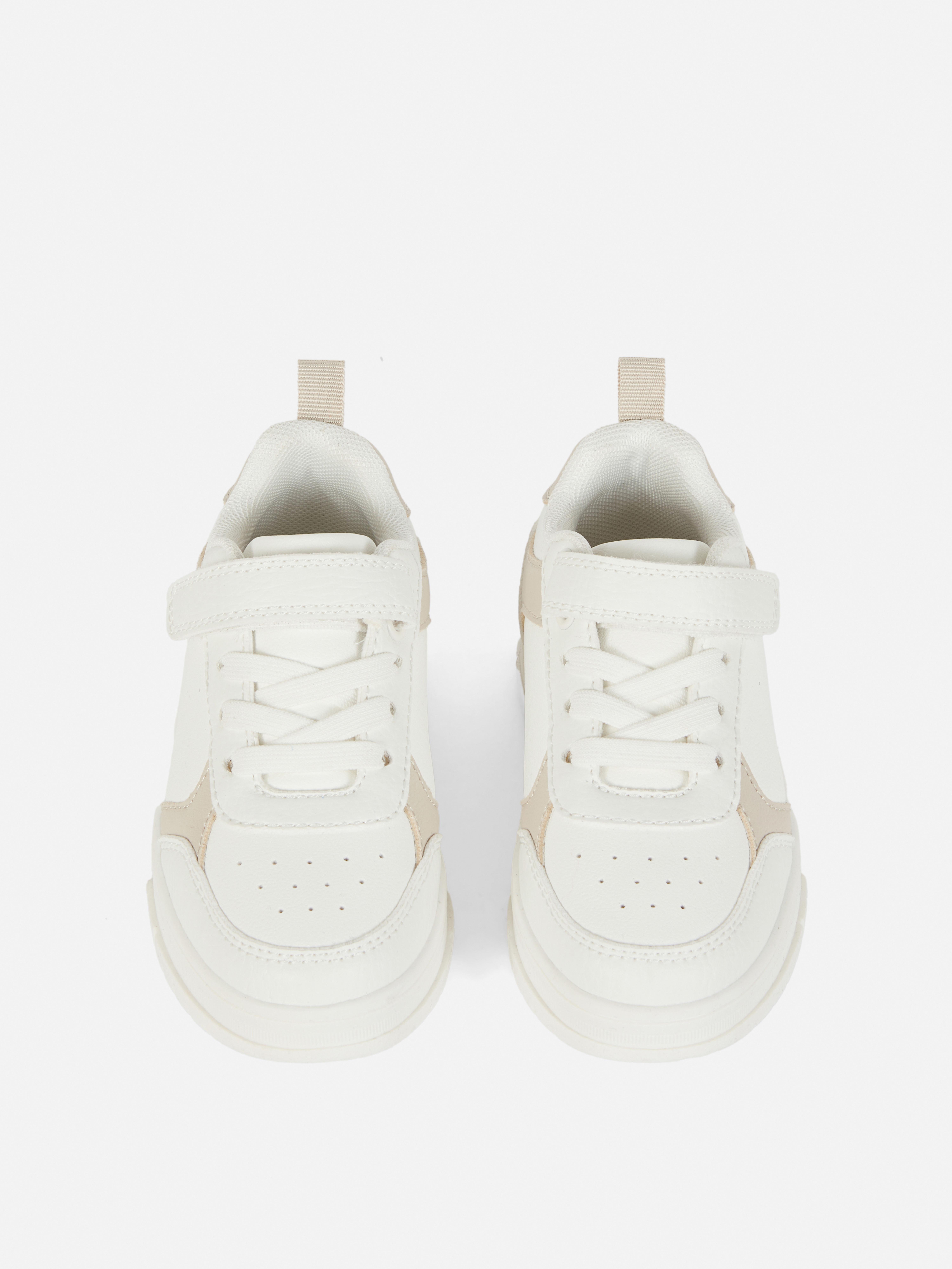 Faux Leather and Canvas Low Tops