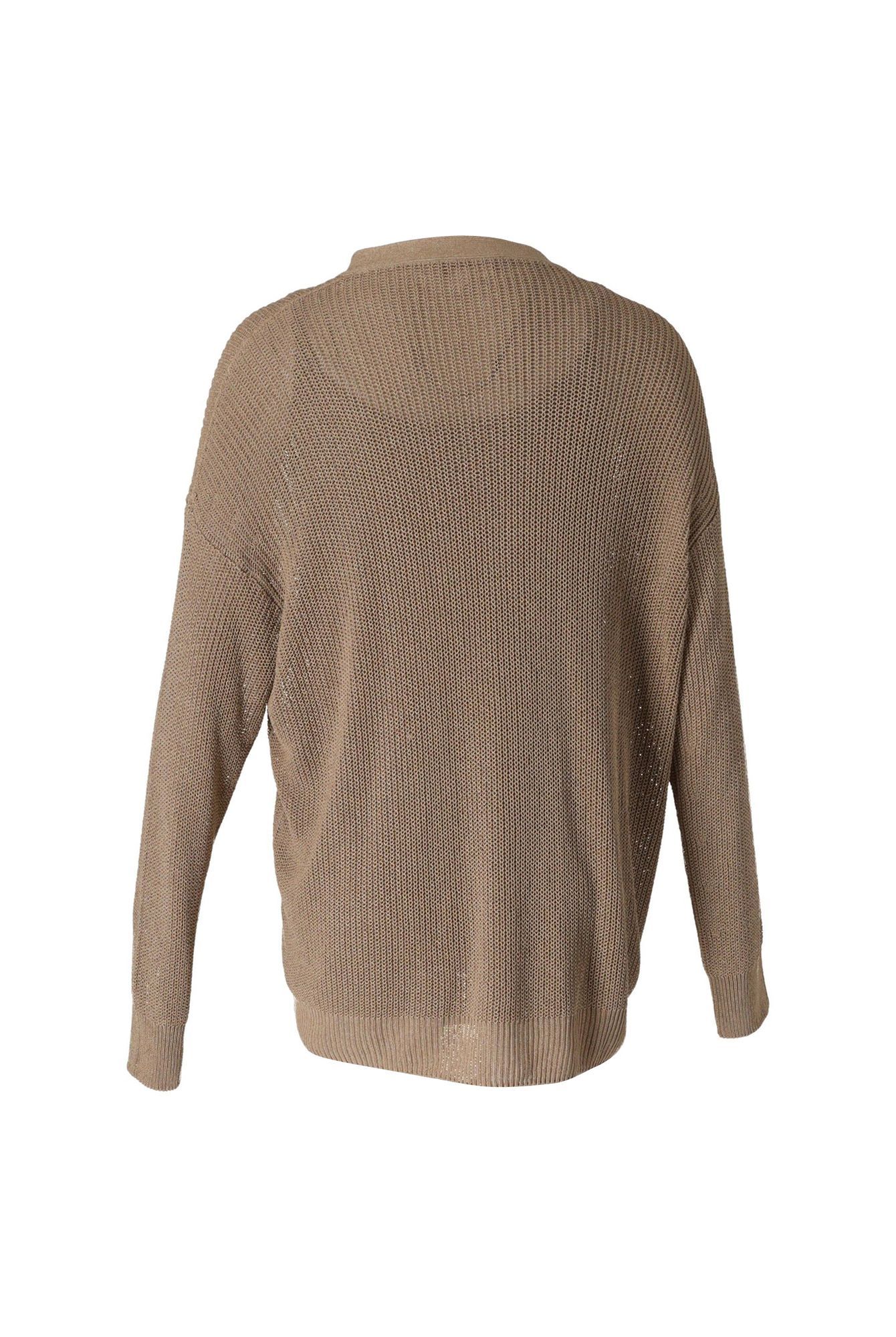 Max Mara Preloved Tenue Loose Knit Tank Top and Cardigan Set in Brown Viscose