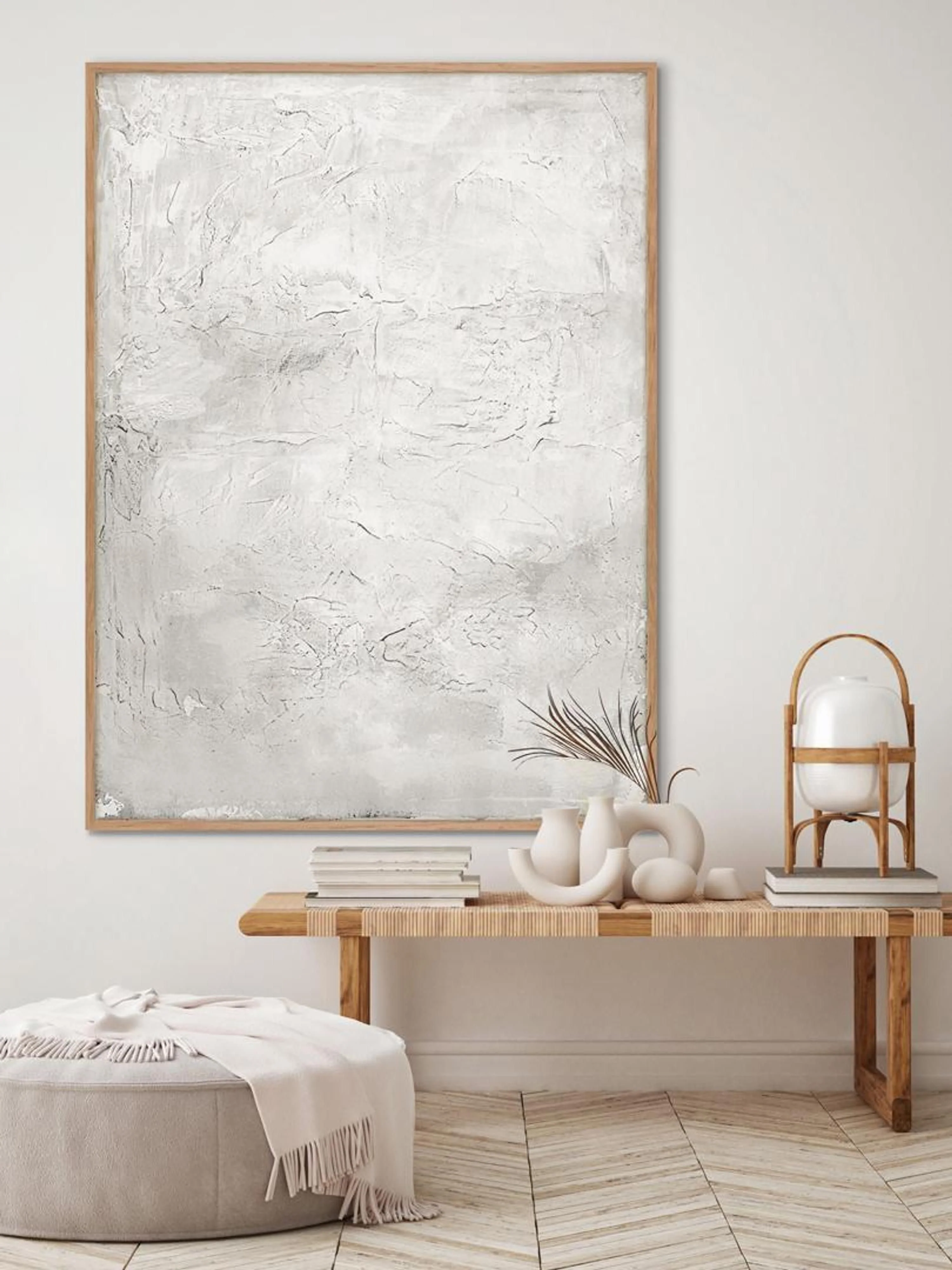 Handgemaltes Leinwandbild Simple Living mit Holzrahmen