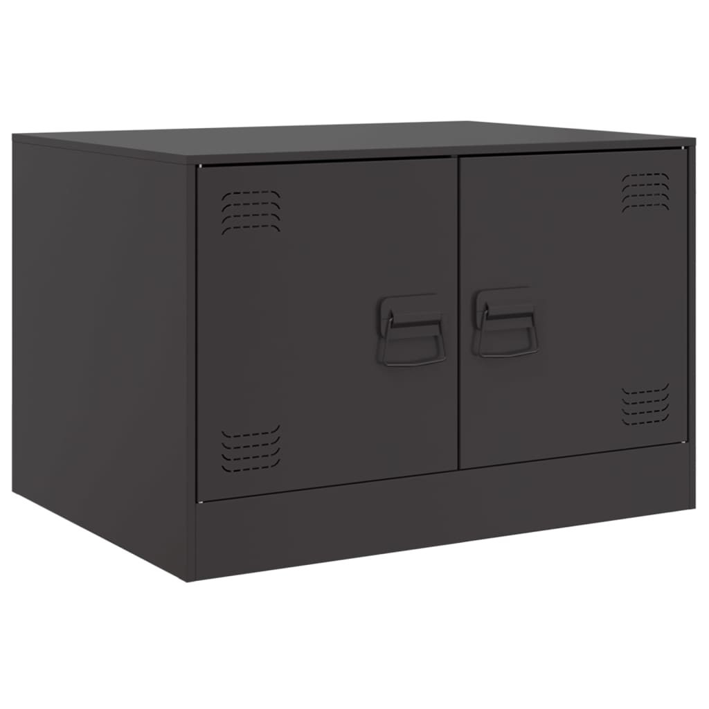 Stolik Kawowy Ława Stół Czarny Metalowy 67x50x44 Drzwiczki Do Salonu