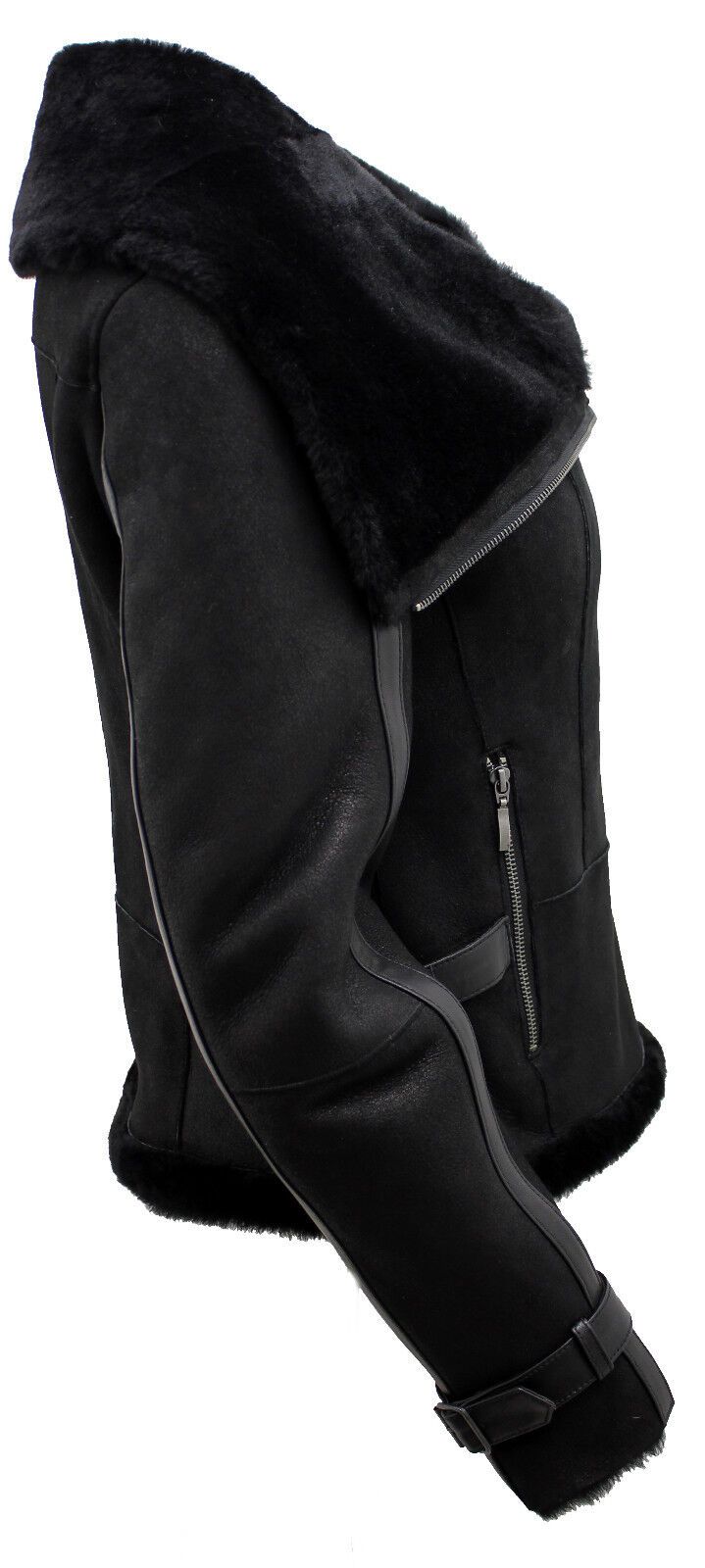 Infinity Leather Merino Sheepskin Aviator Leather Jacket-Asmara