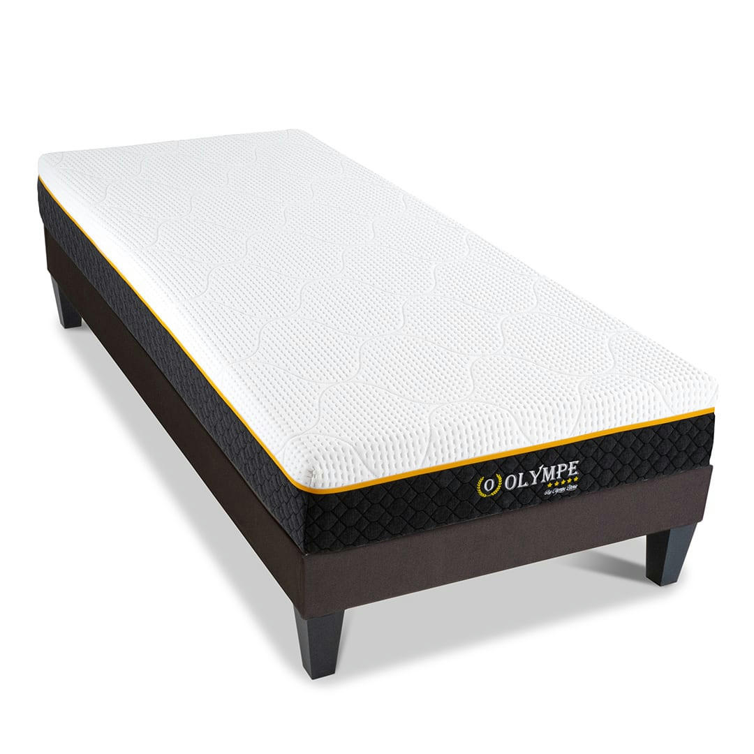 OLYMPE - Ensemble  90x190  Matelas + Sommier Bois
