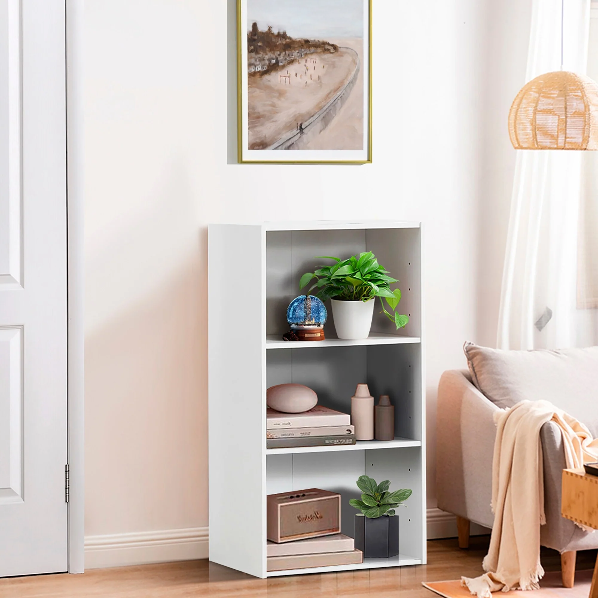Gymax 3 Tier Open Shelf Bookcase Multi-functional Storage Display - See Details