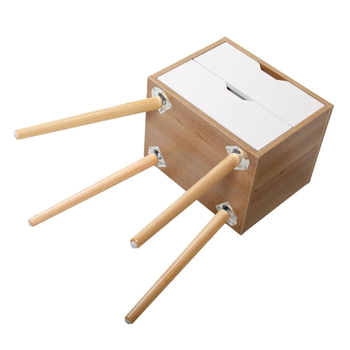 Set Of 2 Wooden Modern Nightstand With 2 Drawers And 4 Solid Splayed Legs