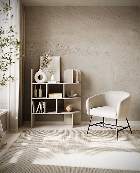Bibliothèque basse avec niches ouvertes 120 cm beige CONTLE
