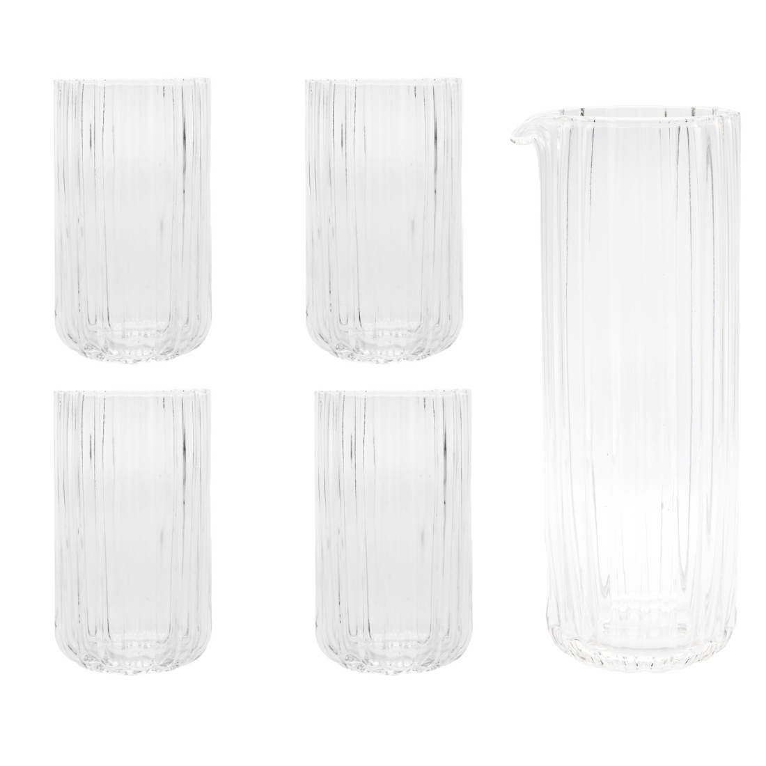 Brut Homeware | Set Gaia | Karaf   4 Longdrink | helder
