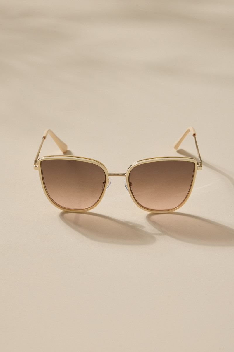 Gina Gold Defined Cat Eye Sunglasses