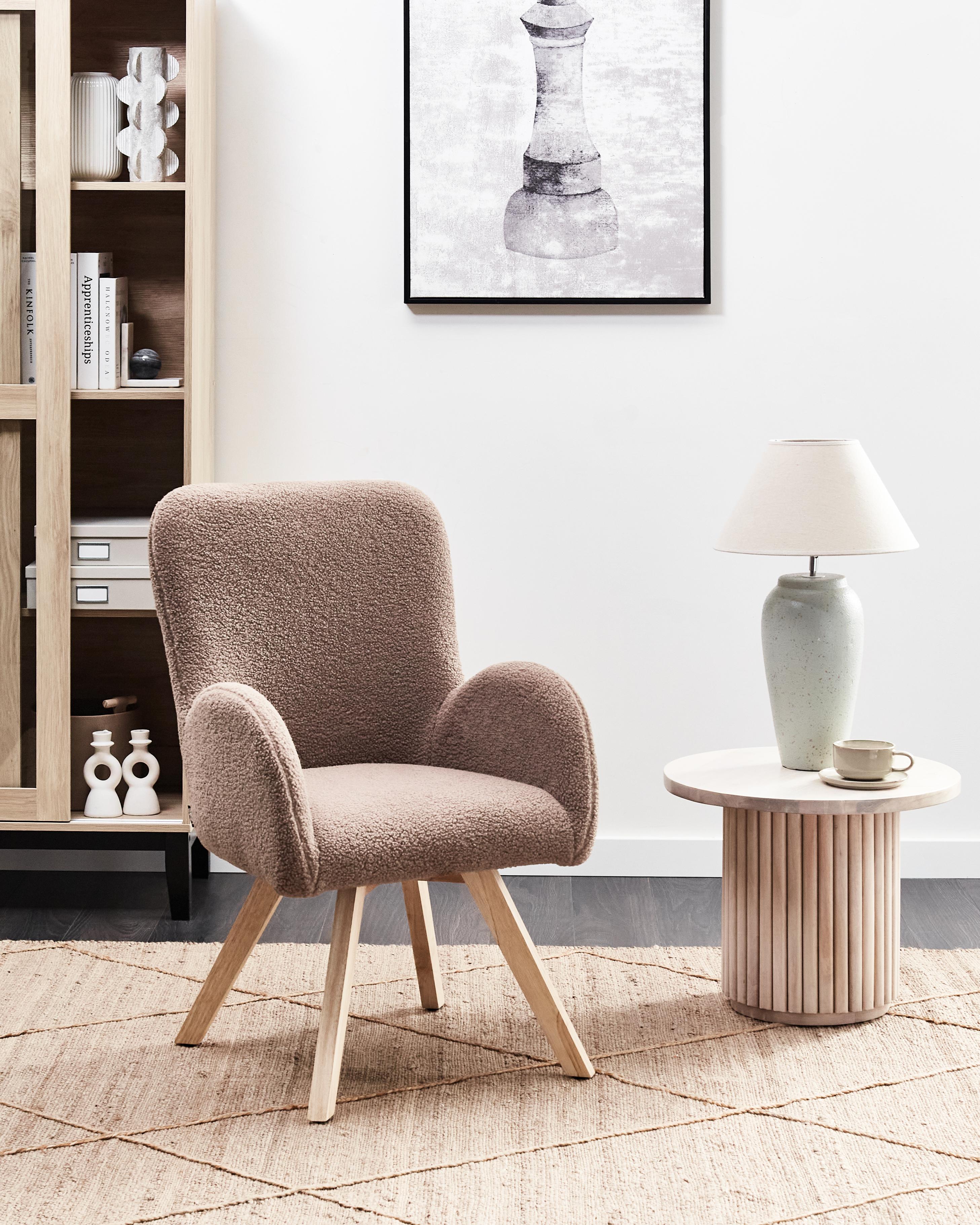 Armchair BJARN Boucle Brown