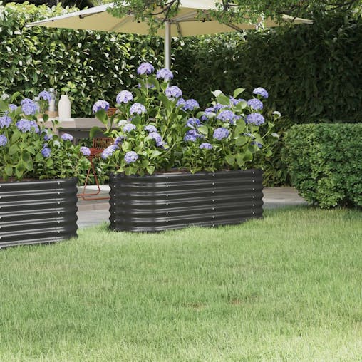 NNEVL Garden Planter Powder-coated Steel 114x40x36 cm Anthracite
