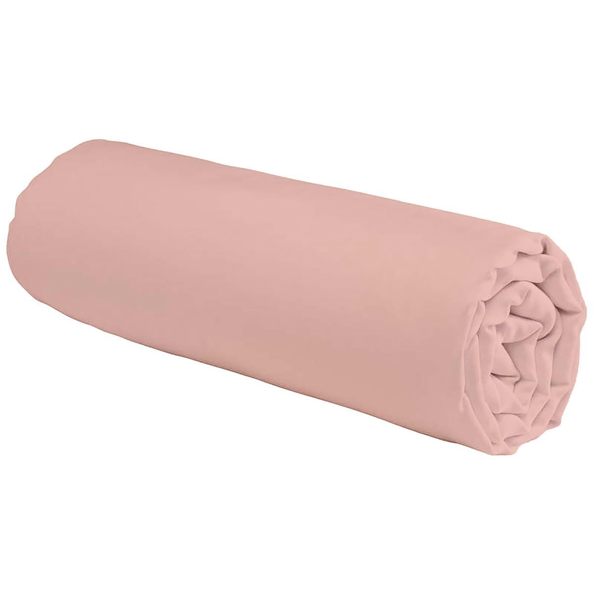 COTON UNIS - Drap housse coton  uni rose 140x190cm