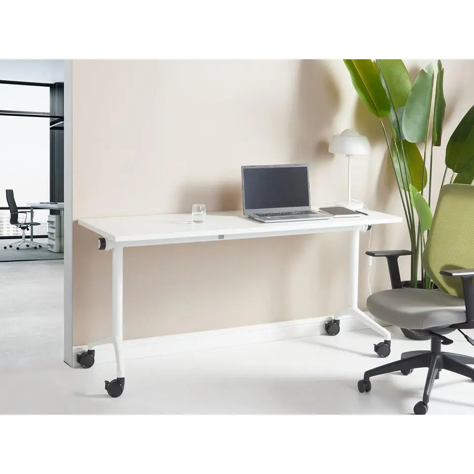 CAVI - Inklapbaar bureau - Wit - 160 x 60 cm - Staal