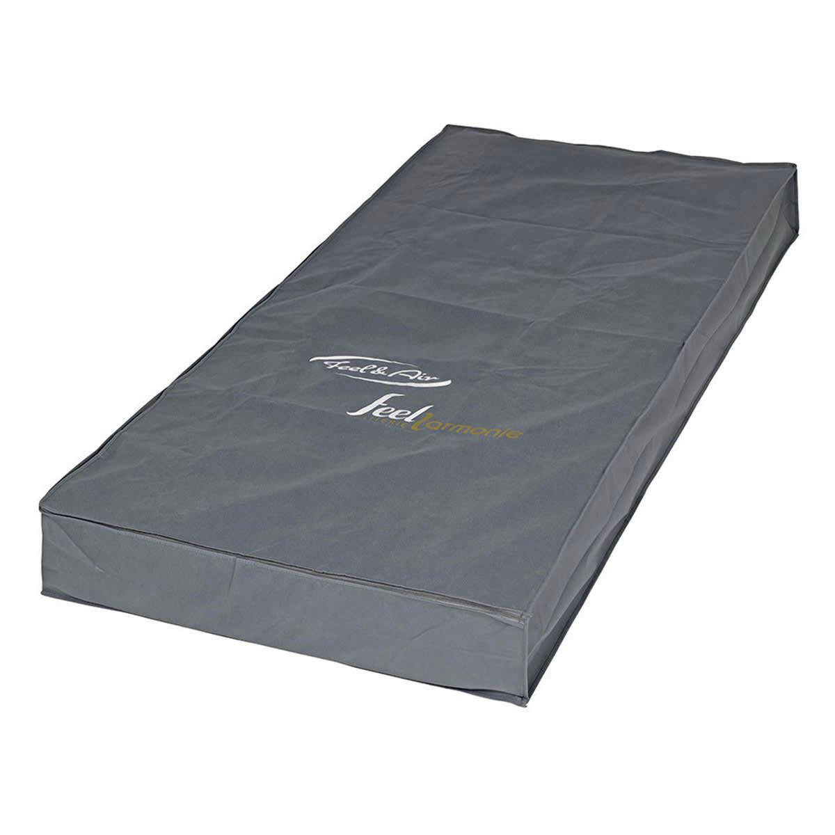 SOMNUM - Housse de rangement de matelas 90x200 cm tissu gris,noir
