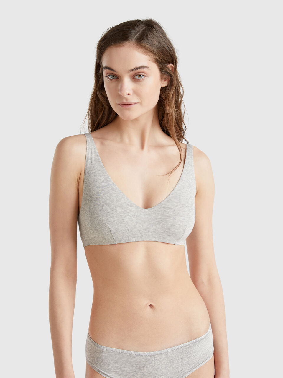 Bra with underwire in stretch cotton