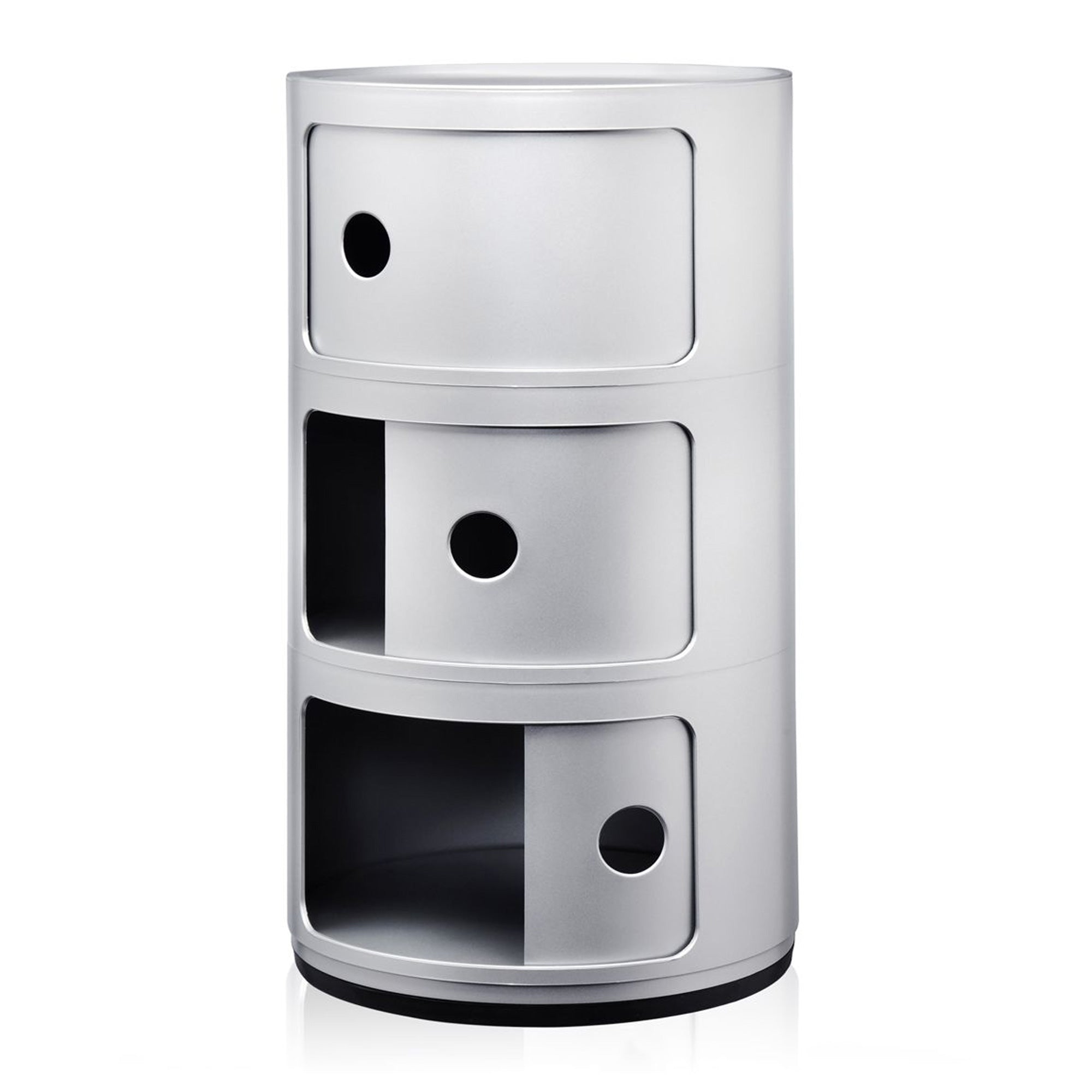 Kartell Componibili Kast Ø 32 cm - 3 Modules - Zilver
