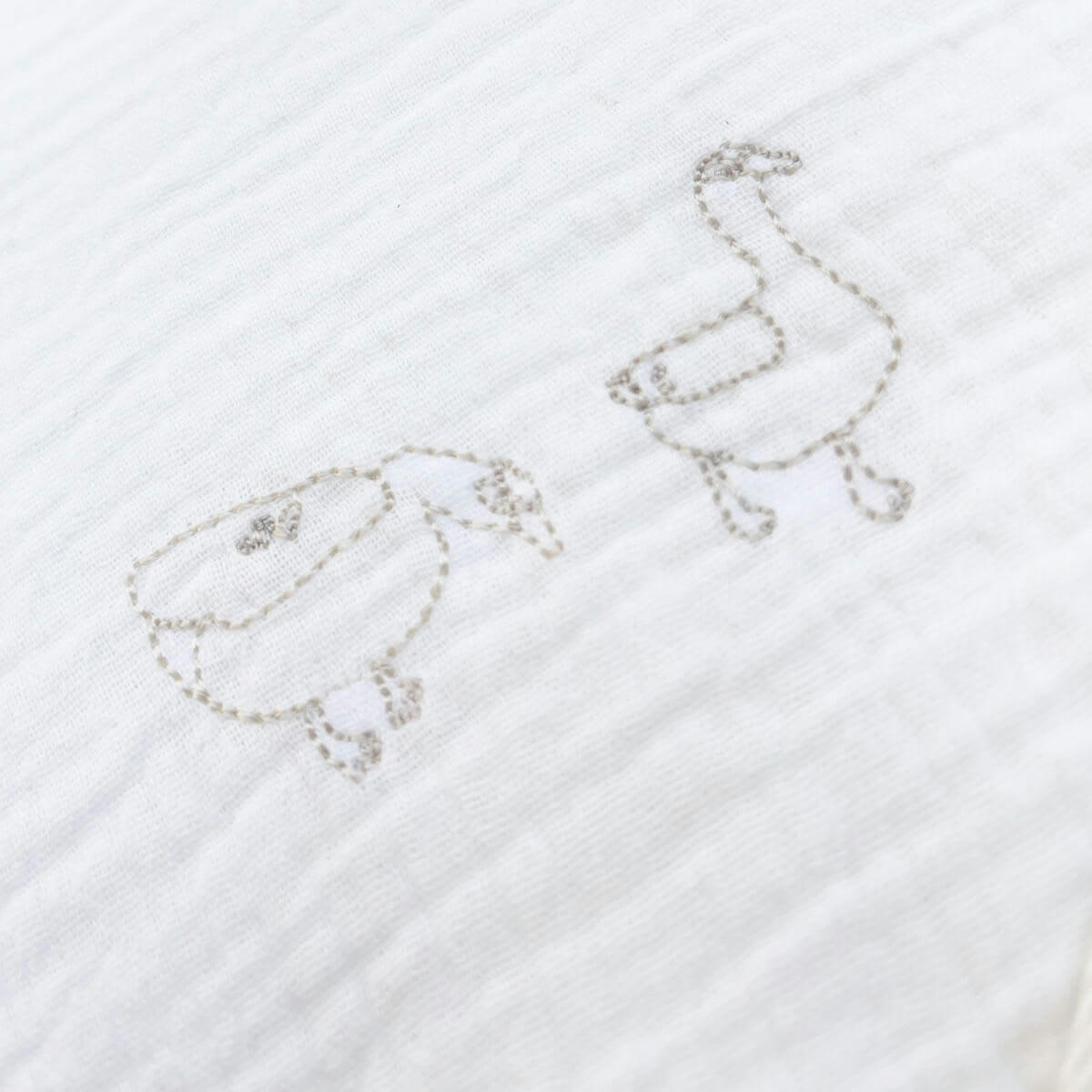 BARNA - Cape de bain canards broderie beige