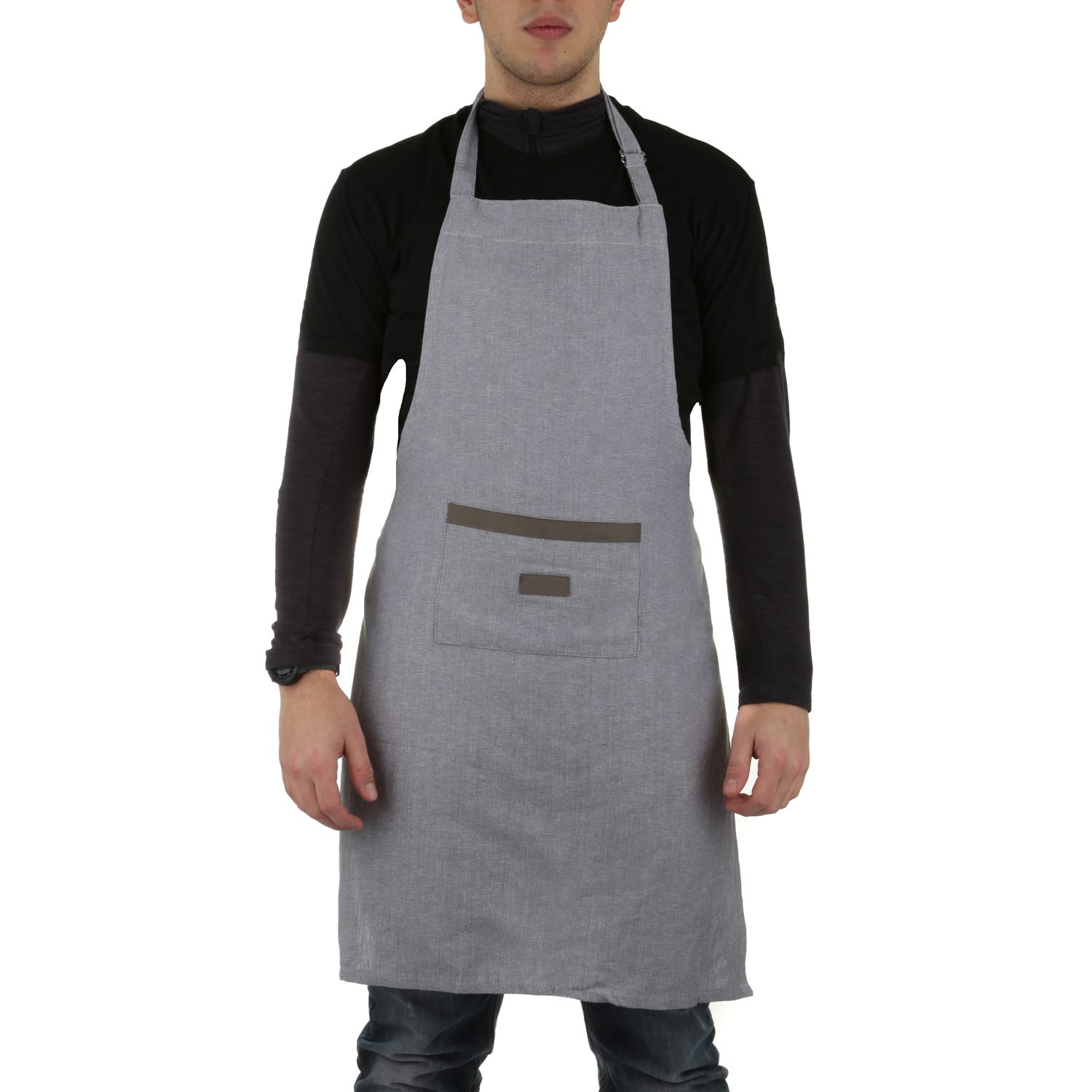 Grembiule cucina 85x60 cm grigio in cotone