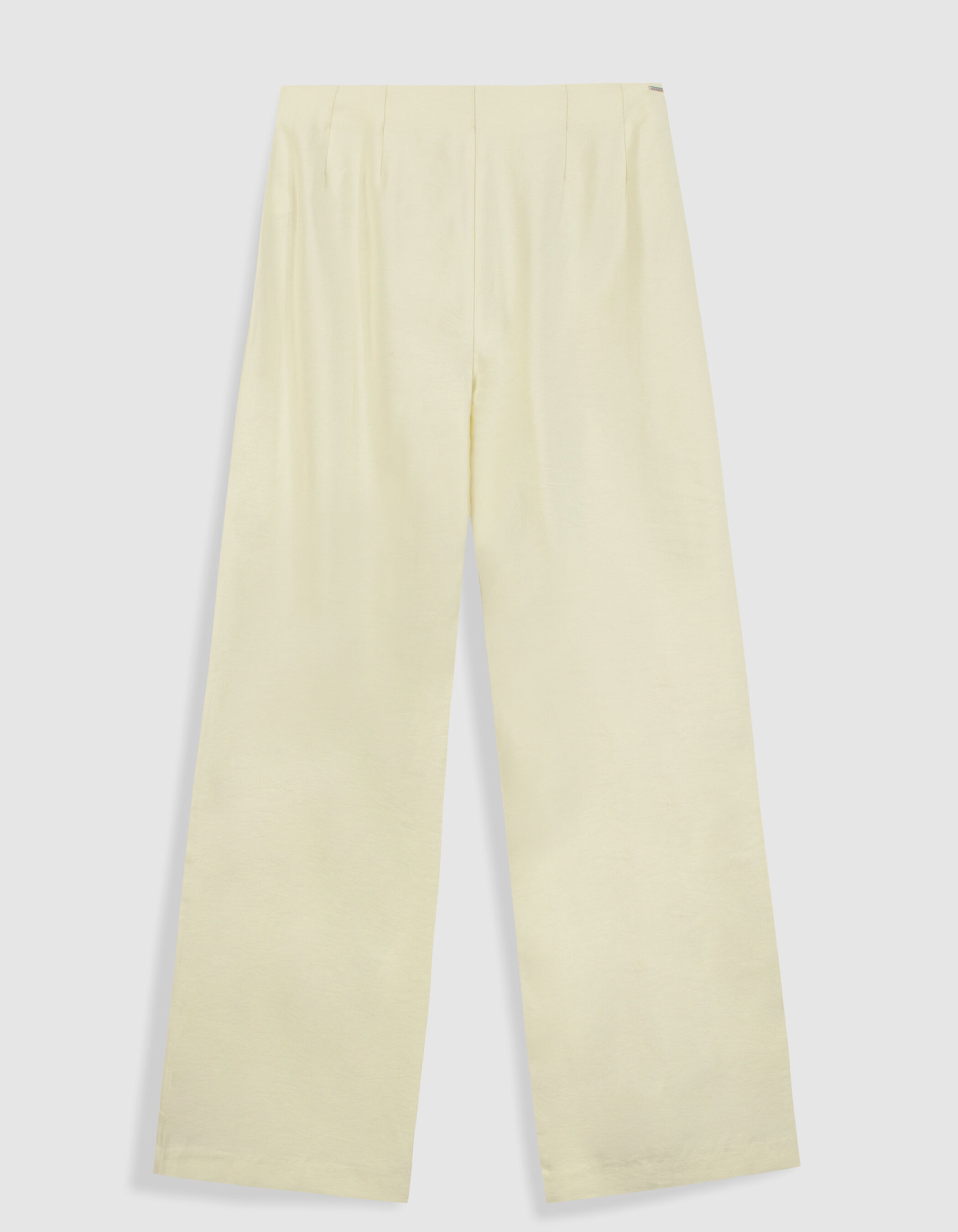 Pantalon large jaune à pinces Femme