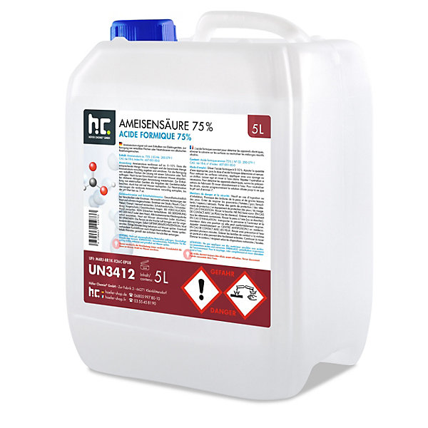Acide Formique 75 % 2 x 5 L, Puissant Nettoyant Technique Pour Détartrage, Décapage Et Traitement Du Cuir