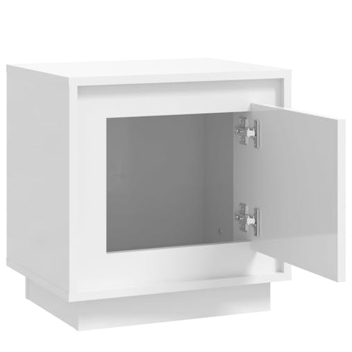 NNEVL Bedside Cabinets 2pcs HighGlossWhite 44x35x45cm EngineeredWood
