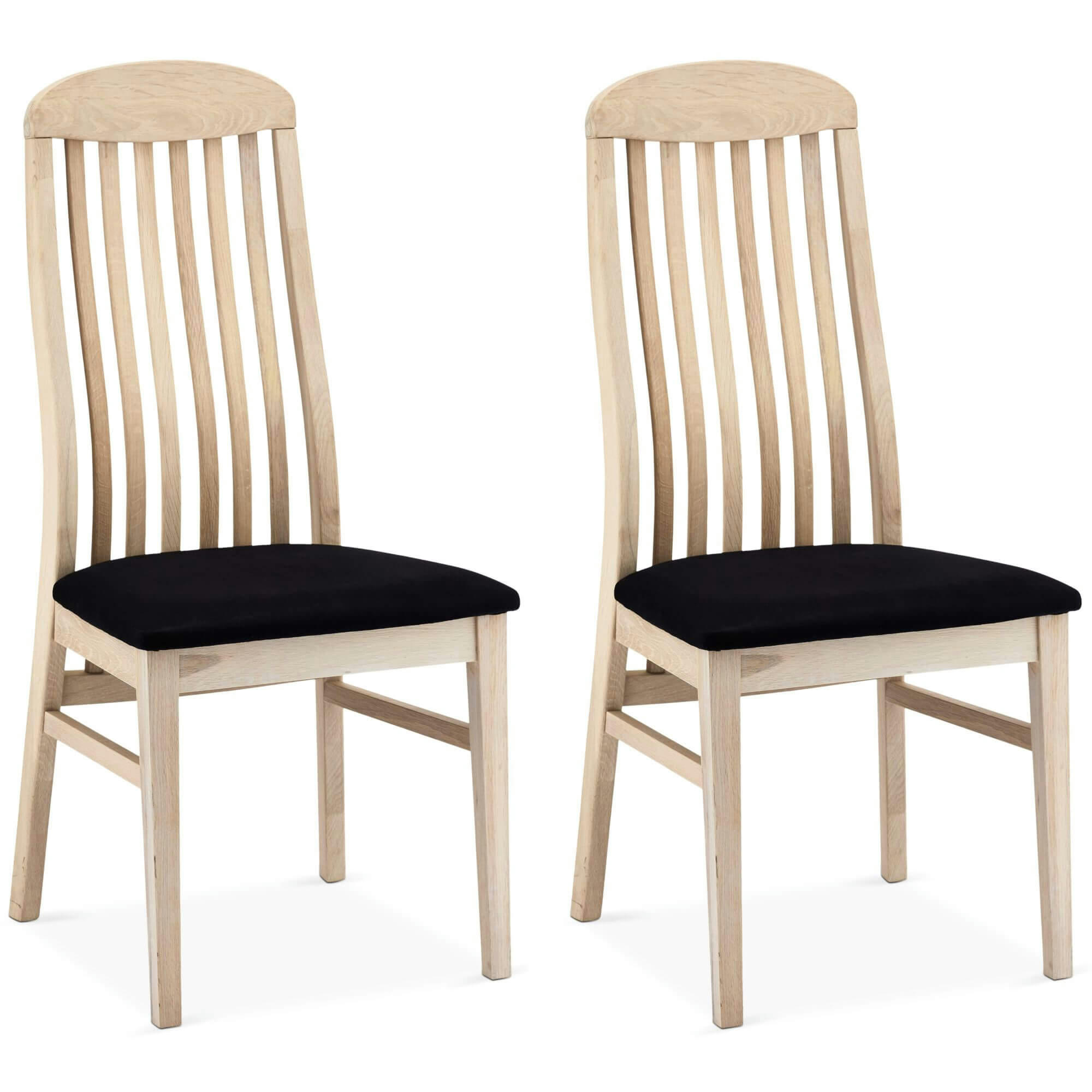 HEIDI - Lot de 2 chaises en bois de chêne noir
