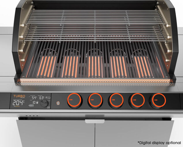 Ziegler & Brown Turbo Elite 5 Burner BBQ on Cart with Side Burner & Drawer (T Series)