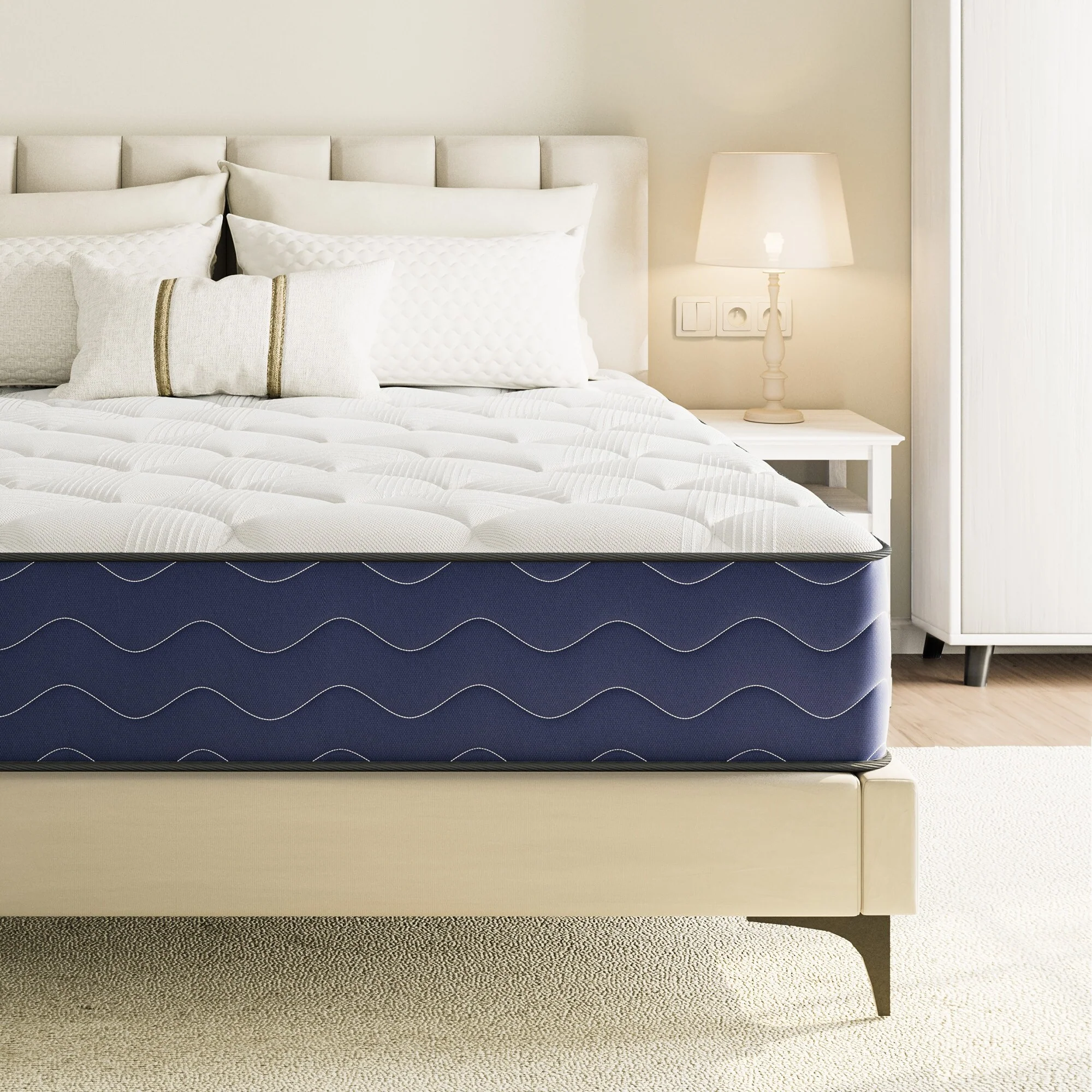 SweDrea 8/12 in. Firm Hybrid Mattress Cooling and Breathable with CertiPUR-US, SGS and OEKO-TEX