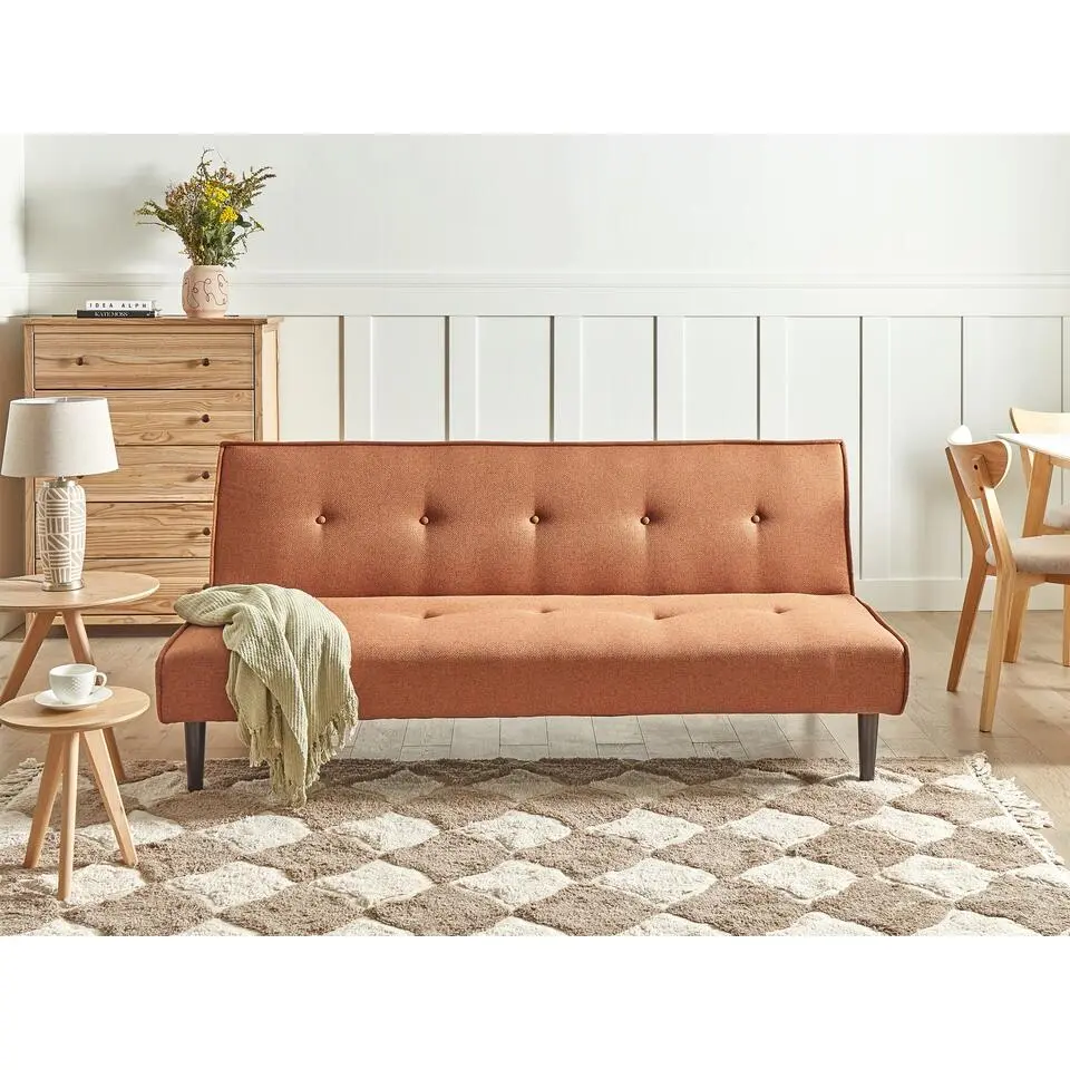 VISBY - Slaapbank 3-zits - Goudbruin - Polyester