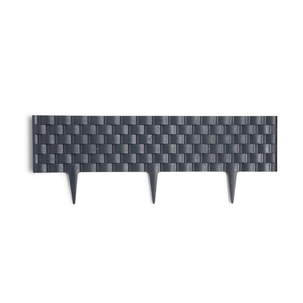 Bordure de jardin plastique effet tressé L60xH22cm (2 modèles gris ou marron)
