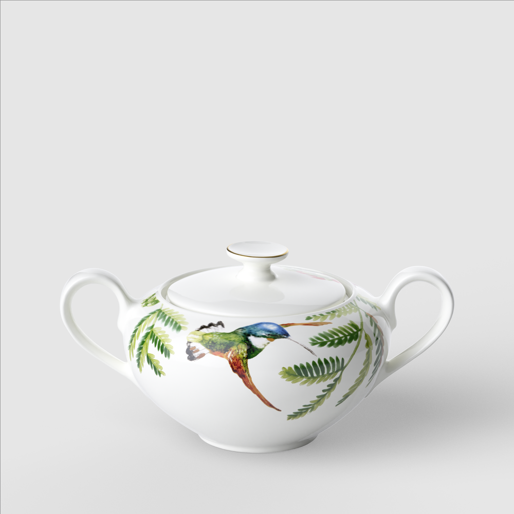 Amazonia Sugar bowl - Multi-colored, 9.9 oz, Premium Bone Porcelain