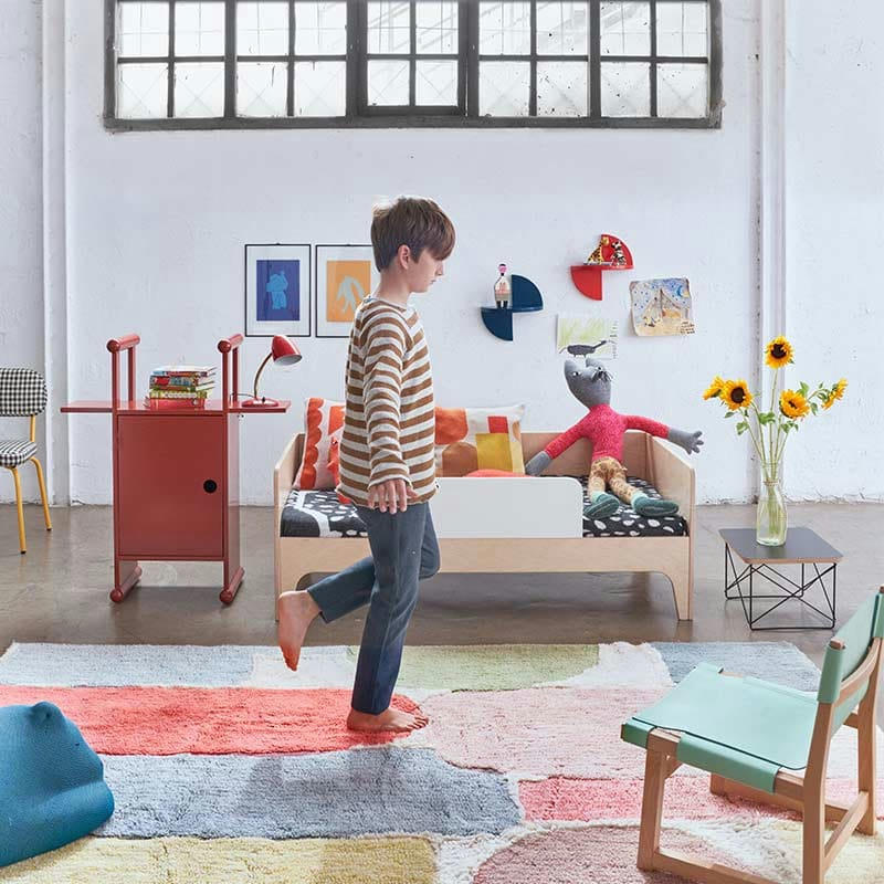 DONNA WILSON - Tapis en laine lavable bleu et rose 240x170