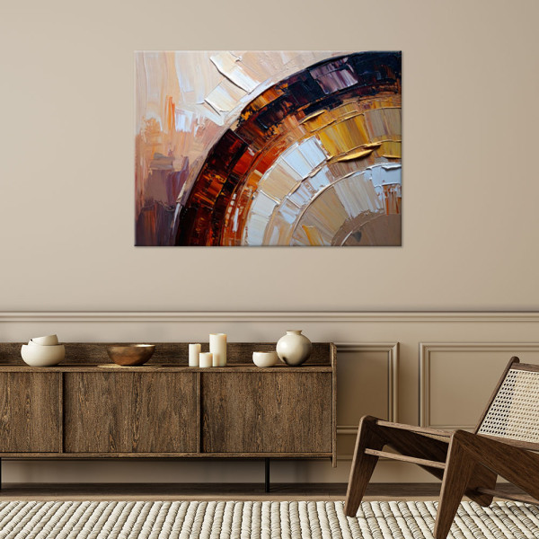Feeby Obraz nowoczesny do salonu, Kolorowa Abstrakcja Półokręgi 60x40