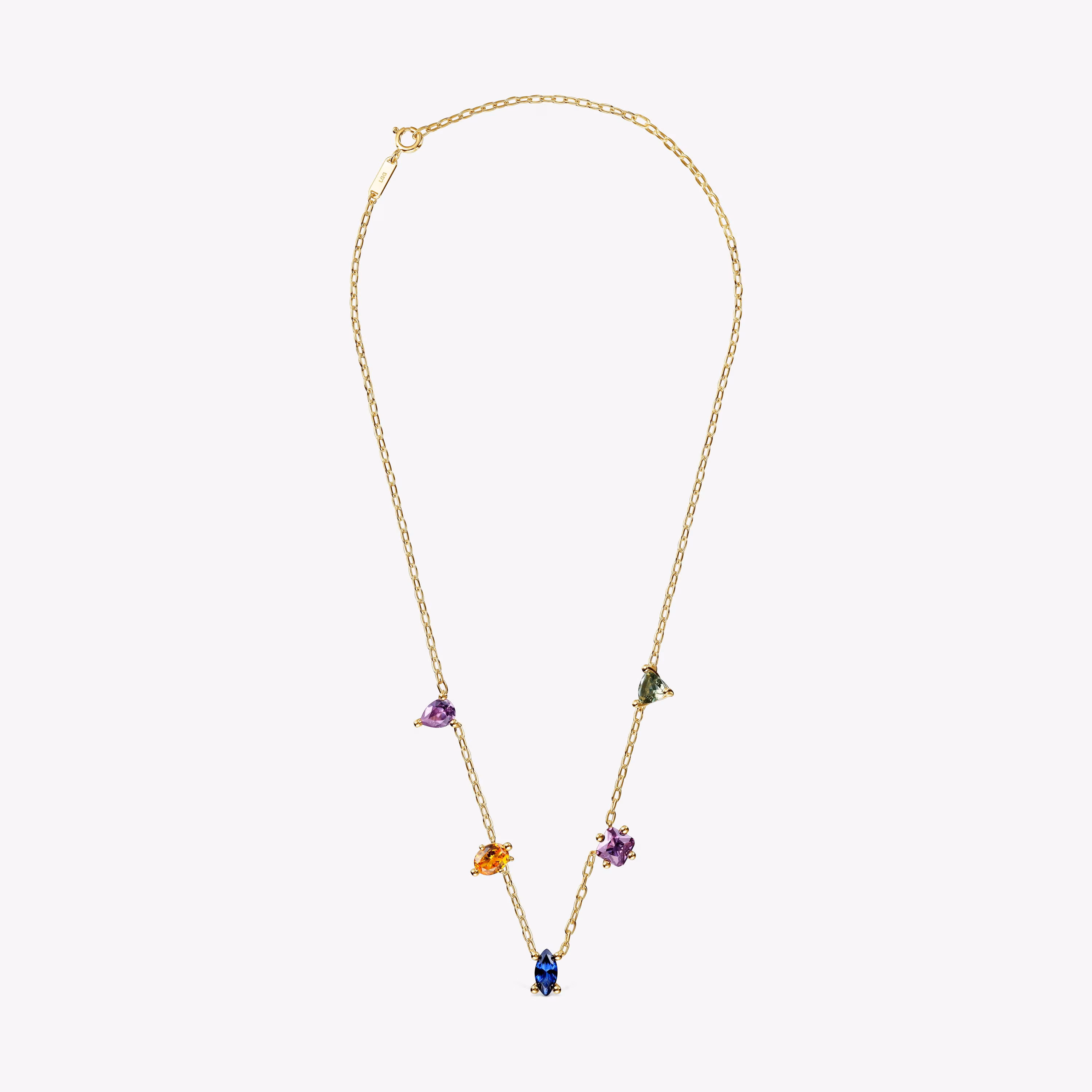 Collar corto con baño de oro 18 kt sobre plata y gemas creadas en laboratorio TOUS Color LGG
