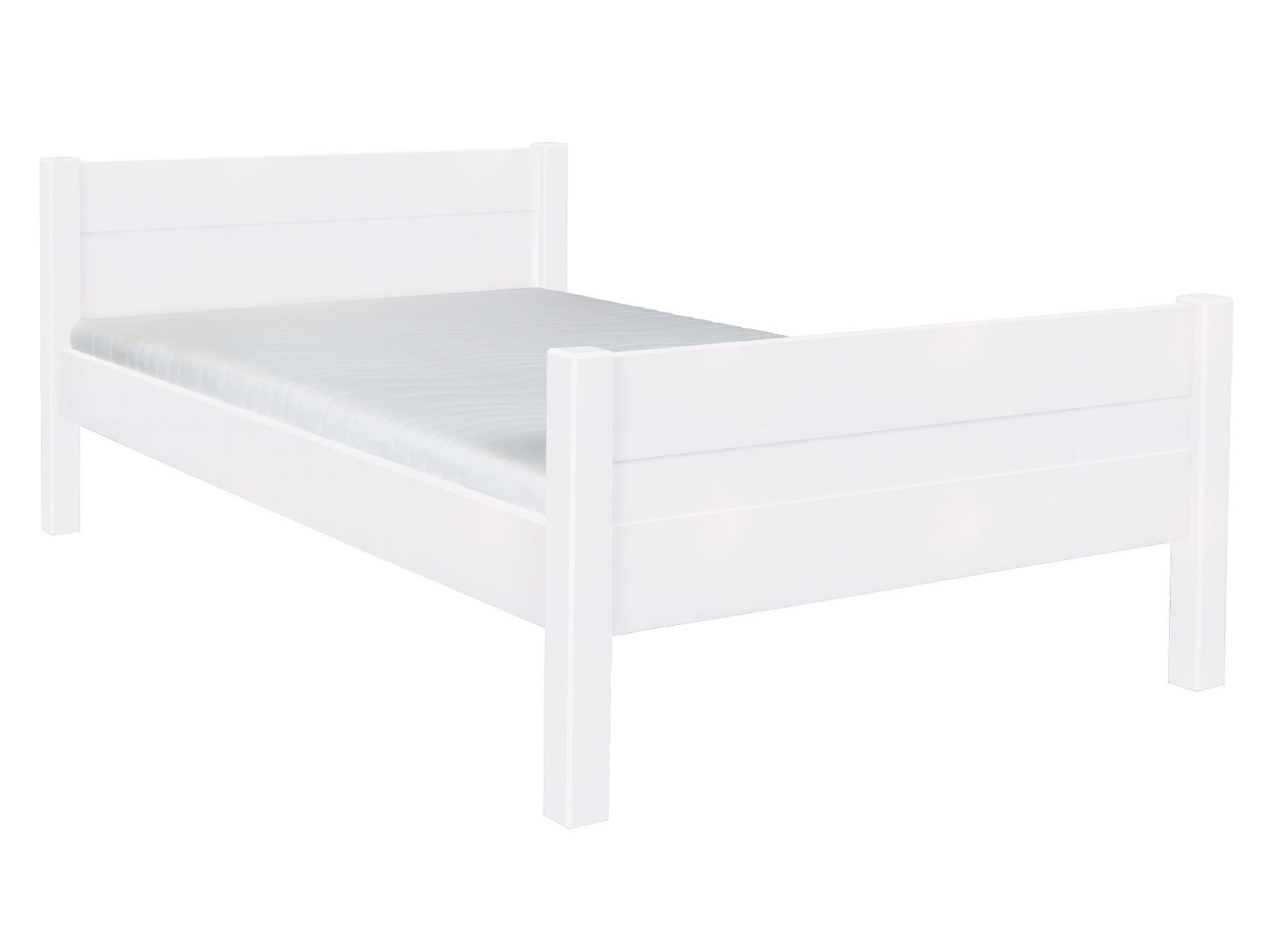 Łóżko 120x200 drewniane CLASSIC, kolor biały   stelaż