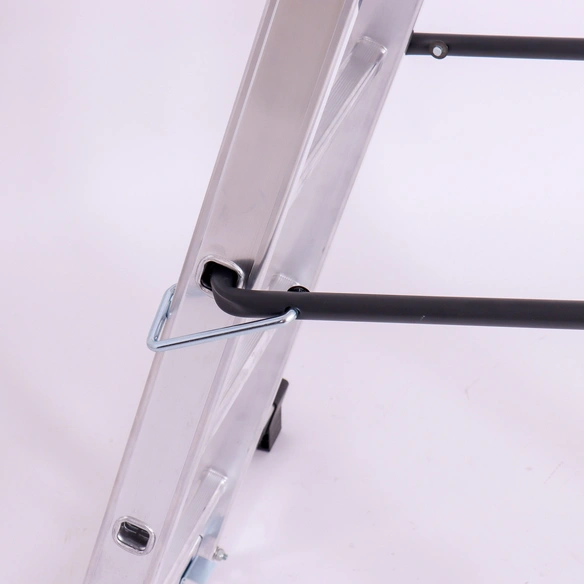 Gerüstleiter mit Plattform, 3-in-1, Aluminium, silber