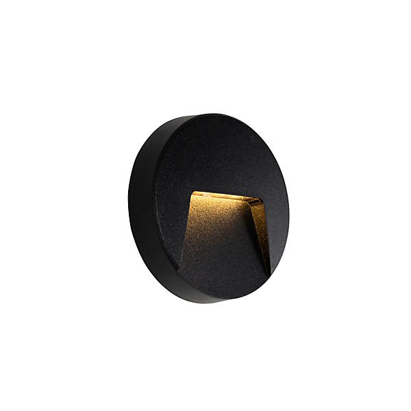 Ensemble de 6 appliques murales rondes extérieures noires avec LED IP65 - Gem