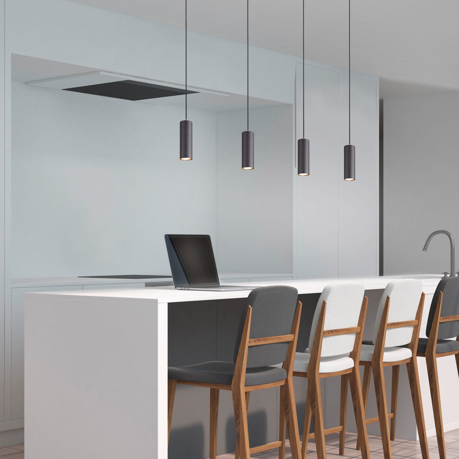Lampadario nero Marley Trio