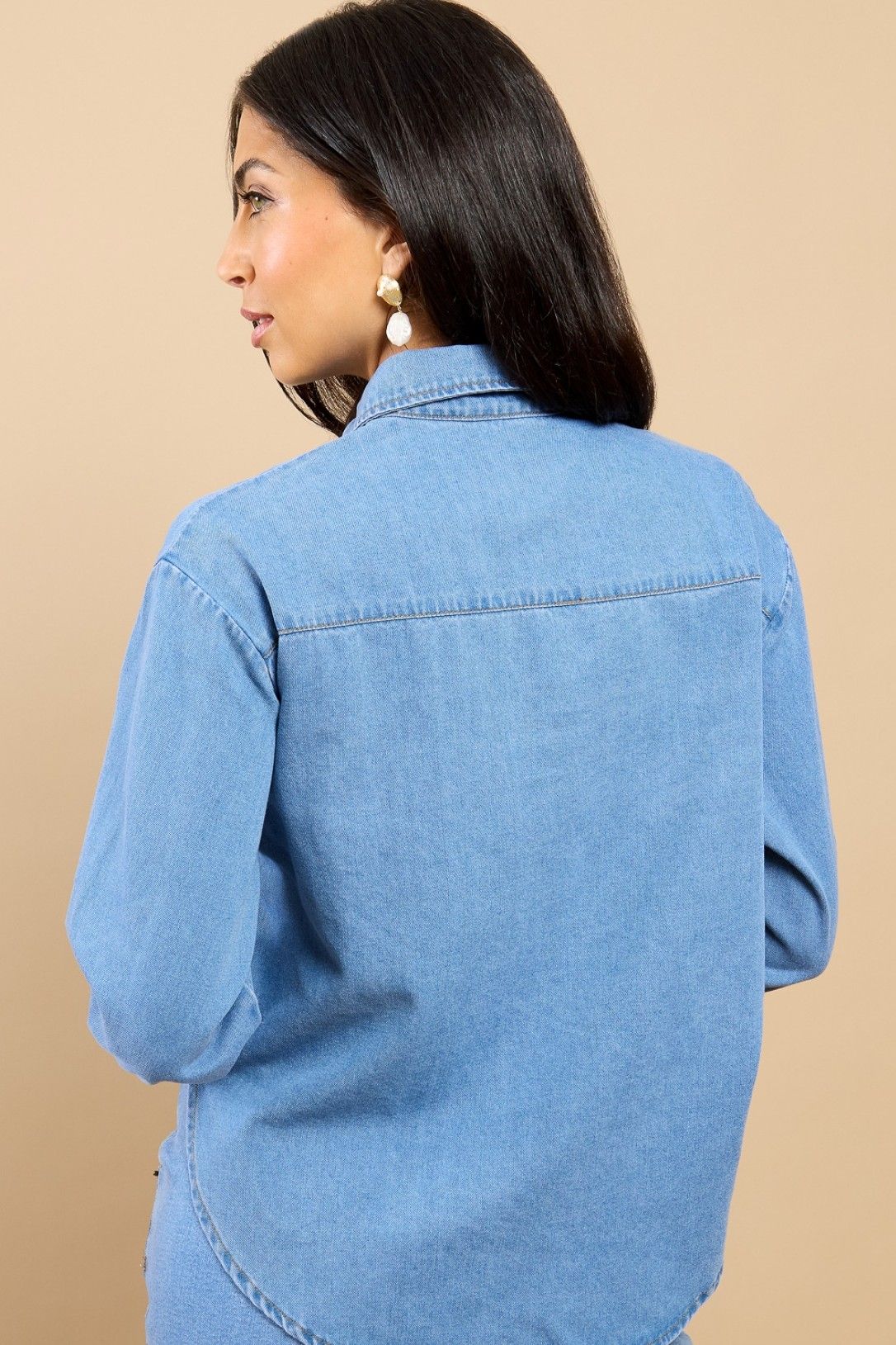 Little Mistress Blue Denim Shirt by Vicky Pattison
