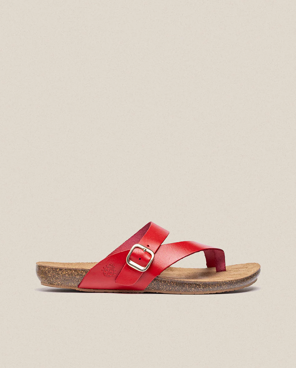Sandalia plana Ibiza 013 rojo