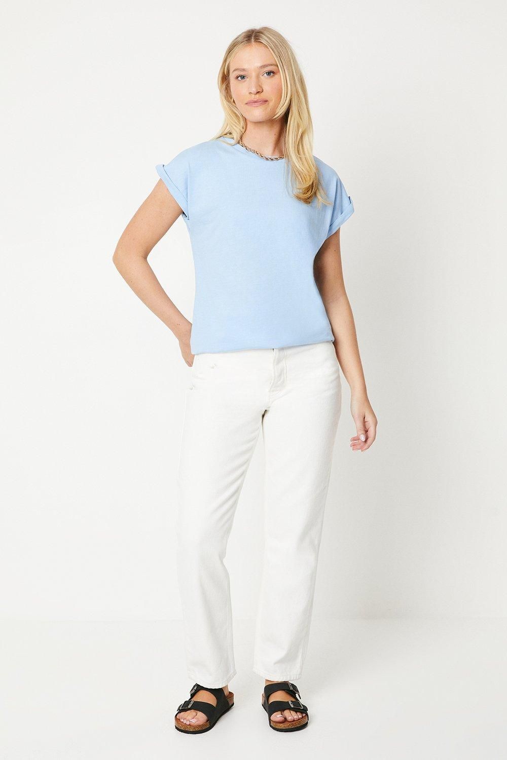 Dorothy Perkins Cotton Roll Sleeve T-shirt