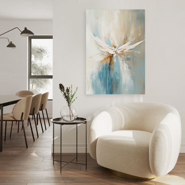 Feeby Obraz do salonu sypialni, Abstrakcja Beżowy Turkusowy 40x60